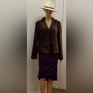 Croft & Barrow Size 12 Brown 4 Button Faux Pockets Woman’s Blazer Jacket NEW